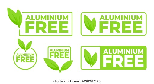 Green Aluminium Free Etiketten für Produkte, die Gesundheit und Umwelt fördern.