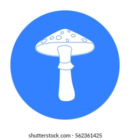Green amanita icon in black style isolated on white background. Mushroom symbol stock vector illustration.