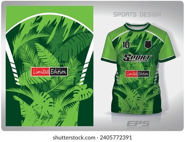 green amazon forest pattern design, illustration, textile background for sports t-shirt, football jersey shirt mockup for football club. consistent front view