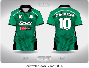 green amazon forest pattern design, illustration, textile background for sports t-shirt, football jersey shirt mockup for football club. consistent front view