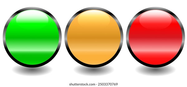 Iconos o Botones del sistema de revisión o Comentarios de color verde, ámbar y rojo