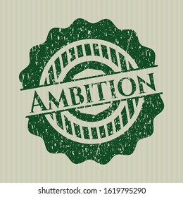 Green Ambition rubber seal with grunge texture