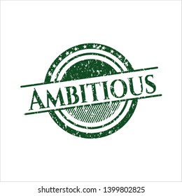 Green Ambitious distressed rubber seal with grunge texture