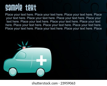 ambulancia verde, ilustración de vector negro