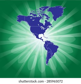 Green American Continent - Background Beaming