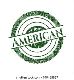 Green American distress rubber grunge seal