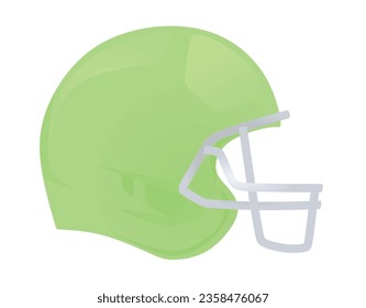 Green American football helmet, vector