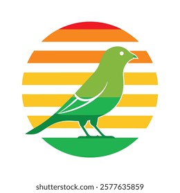 A green American goldfinch silhouette vector