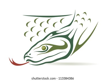 Green anaconda - vector illustration