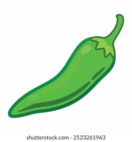 Green anaheim hot pepper illustration