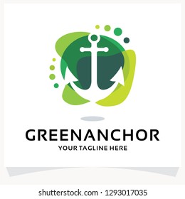 Green Anchor Logo Design Template Inspiration