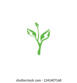Green anergy logo, Leaf with electric logo