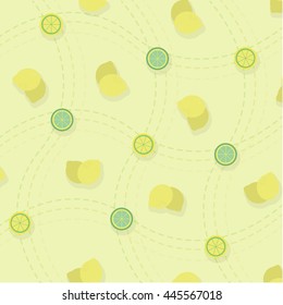 green ang yellow lemons pattern