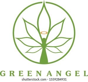 green angel cleen vector logo