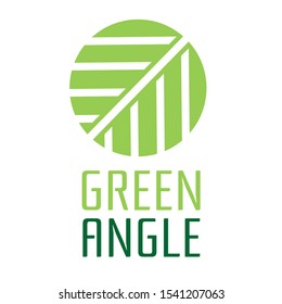 Green Angle leaf nature plant logo concept design illustration