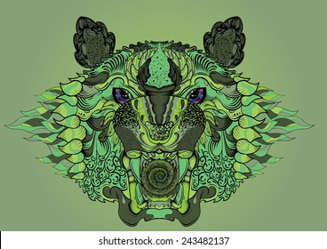 Green animal artwork