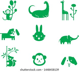 green animal stencil art set