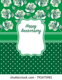 Green Anniversary Card