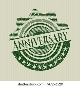 Green Anniversary rubber grunge stamp