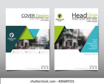 Green annual report brochure flyer design template vector, Leaflet cover presentation abstract flat background, layout in A4 size