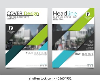 Green annual report brochure flyer design template vector, Leaflet cover presentation abstract flat background, layout in A4 size