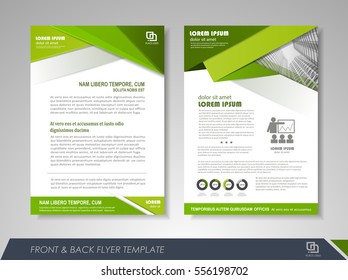 Green annual report brochure flyer design template. Leaflet cover presentation abstract background for business, magazines, posters, booklets, banners.