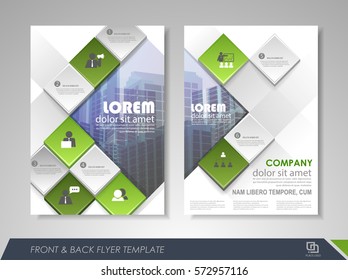 Green annual report brochure flyer design template. Leaflet cover presentation abstract background for business, magazines, posters, booklets, banners. Layout in A4 size. Easily editable vector format