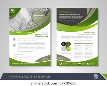 Green annual report brochure flyer design template. Leaflet cover presentation abstract background for business, magazines, posters, booklets, banners. Layout in A4 size. Easily editable vector format