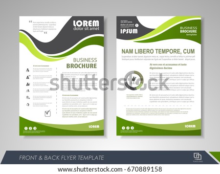 Green annual report brochure flyer design template. Leaflet cover presentation abstract background for business, magazines, posters, booklets, banners. Layout in A4 size. Easily editable vector format