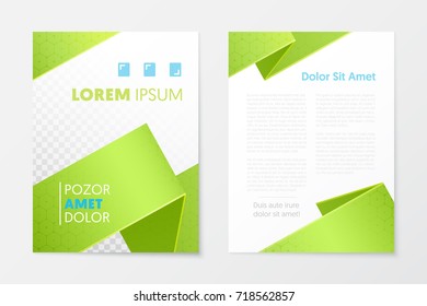 Green Annual Report Business Brochure, Booklet, Leaflet Cover Flyer Template. Corporate Design. Abstract Poster. Vector illustration