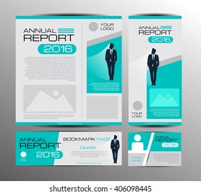 Green annual report Leaflet Brochure Flyer template A4 size design, book cover layout design, Abstract presentation templates, with Bookmark page.