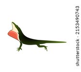 green anole lizard silhouette logo or icon