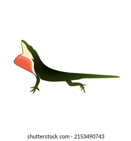 green anole lizard silhouette logo or icon