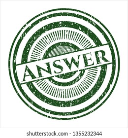 Green Answer distressed with rubber seal texture