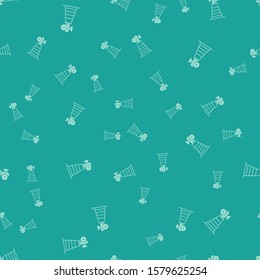 Green Antenna icon isolated seamless pattern on green background. Radio antenna wireless. Technology and network signal radio antenna.  Vector Illustration