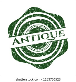 Green Antique distressed rubber seal with grunge texture