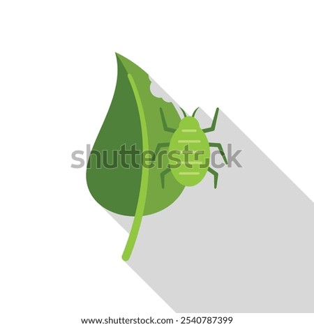 Green aphid icon in flat style isolated on white background. Plant disease symbol vector illustration