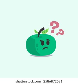 Green Aple vector designs in cool yellow color. Trendy cute illustrations patch.