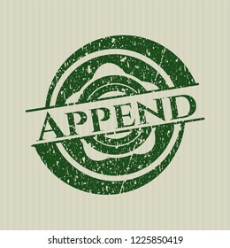 Green Append distressed rubber grunge stamp
