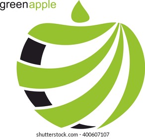 green apple in abstract shape for further use