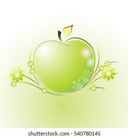 Green apple abstract vector illustration. EPS10