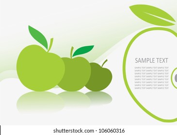 Green apple background - vector illustration