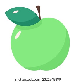 Green apple brochure element design. Healthy and juicy fruit. Vector illustration with empty copy space for text. Editable shape for poster decoration. Creative and customizable component