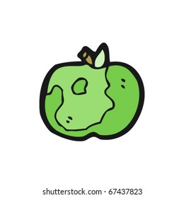 caricatura de manzana verde