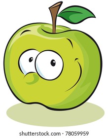 green apple cartoon