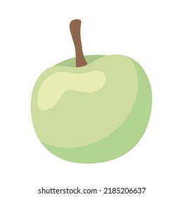 Green Apple Cartoon Icon Isolated