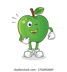 green apple cartoon. mascot vector illustration
