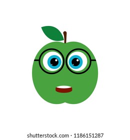 Green apple cartoon vector