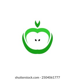 green apple clipart logo vector symbol design