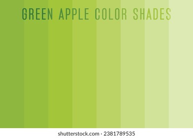 Green apple color shades vector palette